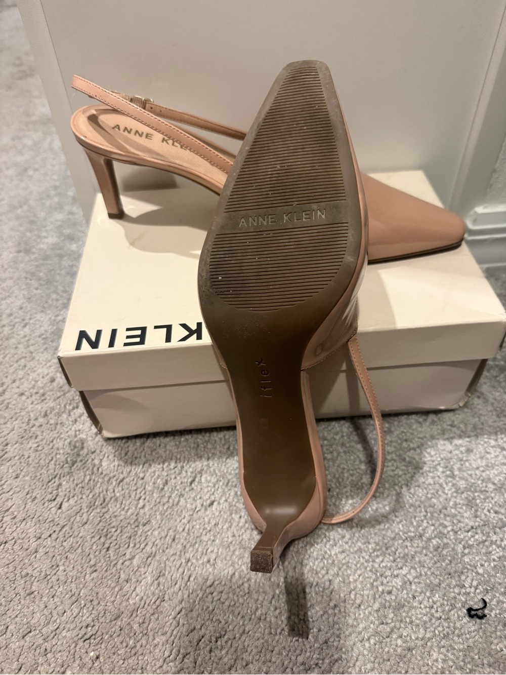 Anne Klein Blush Patent Slingback Pumps - Picture 2 of 3